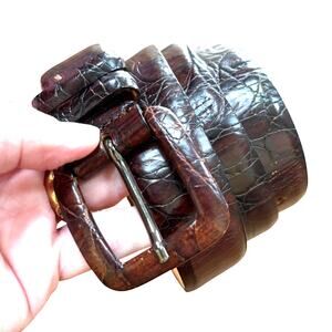 Roberto Piccinetti deep cognac BROWN Italian leather belt sz L classic career